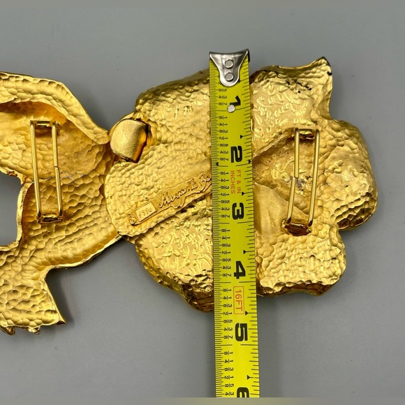 MARGARITA BARRERA Flower Magnolia Hummingbird Belt Buckle, 24k Gold Plated, 1990 - Picture 9 of 10